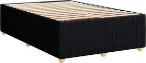 vidaXL Κρεβάτι Boxspring με Στρώμα Μαύρο 120x190 εκ. Υφασμάτινο
