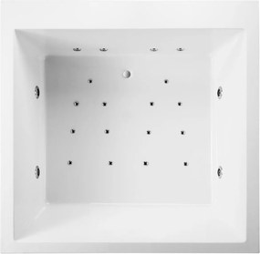 Acrilan Princess White Gloss - Μπανιέρα Υδρομασάζ 165x165 εκ - Maxxcoat, Αερομασάζ