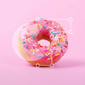 Σετ των 2 Intra Συλλεκτικό Ξύλινο Παζλ Plywood 4mm - Πολύχρωμο ντόνατ με ροζ γλάσο και ψεκασμοί Σε Ξύλινο Κουτί - Διαστάσεις: 10x10 cm – 25 κομμάτια