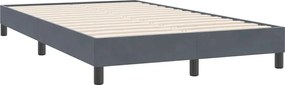 vidaXL Box Spring Κρεβάτι χωρίς στρώμα Σκούρο γκρι 120x220cm Βελούδινο