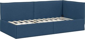 vidaXL Κρεβάτι Γωνίας Μπλε 90 x 200 cm ύφασμα