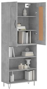 vidaXL Ντουλάπι Γκρι Σκυροδέματος 69,5x34x180 εκ. Επεξεργασμένο Ξύλο