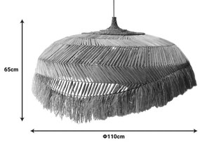 Φωτιστικό οροφής Izert Inart sisal σε φυσικό χρώμα Φ110x65εκ 110x110x65 εκ.