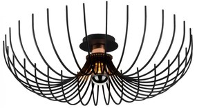 CEILING LAMP METALLIC BLACK  Φ56x16 cm. 56x56x16 εκ.