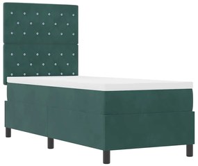 vidaXL Κρεβάτι με ελατήρια Σκούρο πράσινο 80 x 200 cm Βελούδο