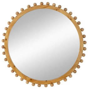 Artekko Artekko Mirror Καθρέφτης Τοίχου Ξύλο Γυαλί Χρυσό Φυσική Απόχρωση (85x5x85)cm 83476-DS