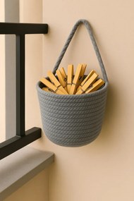 Πολυλειτουργικό ψάθινο καλάθι 15x14x15 cm - Καφέ 15 x 14