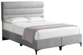 Επενδυμένο κρεβάτι Limit διπλό ύφασμα γκρι 160x200 εκ. 163x200x125 εκ.