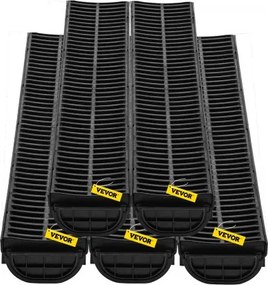 VEVOR Drainage Trench Driveway Channel Drain Kit Plastic Grate-5.8