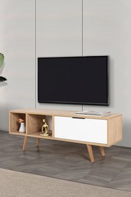 Έπιπλο Τηλεόρασης Sapphire Δρυς / Λευκό REBRAS 130x35x18