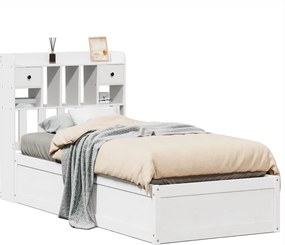 vidaXL Σκελετός Κρεβ. Χωρίς Στρώμα Λευκό 90x200 εκ Μασίφ Πεύκο