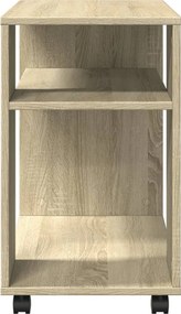 vidaXL Βοηθητικό Τραπέζι με Ρόδες Sonoma Δρυς 70x35x60 εκ. Επεξ. Ξύλο