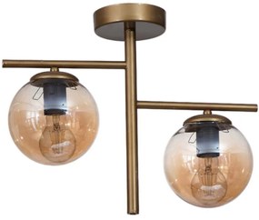 Φωτιστικό Οροφής - Πλαφονιέρα 534LUN5942 42x15x34cm 2xE27 40W Gold-Honey Opviq