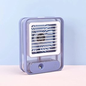 Mini Air Cooler, Ανεμιστήρας Υδρονέφωσης &amp; Υγραντήρας 4.5W Μπαταρίας - Μπλε