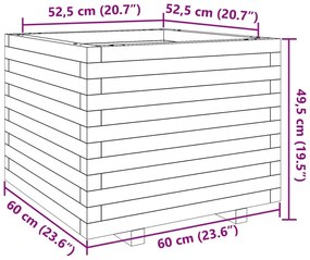 Ζαρντινιέρα Κήπου 60x60x49,5 εκ. από Μασίφ Ξύλο Ψευδοτσούγκας - Καφέ