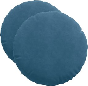 vidaXL Μαξιλάρια καθισμάτων 2 pcs Μπλε Ø50 x 19 εκ Βελούδο