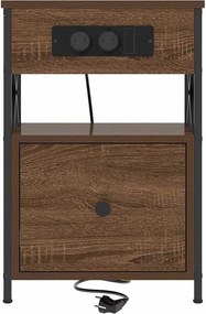 vidaXL Κομοδίνο Καφέ δρυς 40 x 31 x 60 εκ. Επεξεργασμένο ξύλο
