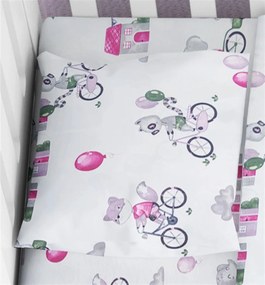 Μαξιλαροθήκη Bebe Φάκελος Βαμβακερή 35x45εκ. Bicycle 416 White-Bordeaux DimCol