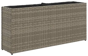 vidaXL Ζαρντινιέρες Κήπου 2 Γλάστρες 2 τεμ Γκρι 90x20x40εκ. Συνθ Ρατάν