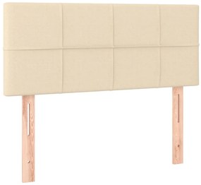 vidaXL Κρεβάτι Boxspring με Στρώμα Κρεμ 90x190 εκ.Υφασμάτινο