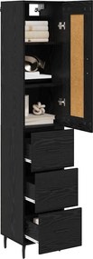 vidaXL Highboard Μαύρη Οξυά 34,5 x 34 x 180 εκ. Επεξεργασμένο ξύλο