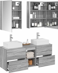 vidaXL Σετ Επίπλων Μπάνιου 5 pcs Γκρι Sonoma