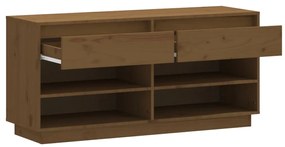 vidaXL Παπουτσοθήκη Μελί 110x34x52 εκ. από Μασίφ Ξύλο Πεύκου