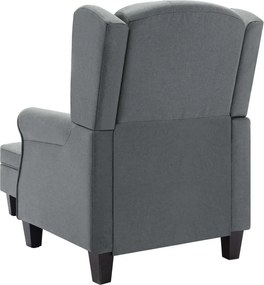 vidaXL Μπερζέρα Ανοιχτό Γκρι Υφασμάτινη με Υποπόδιο