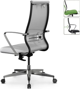 Καρέκλα γραφείου B2-163K Megapap εργονομική με ύφασμα Mesh και τεχνόδερμα χρώμα λευκό 58x70x103/117εκ.