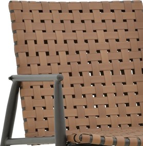 Πολυθρόνα Eamon pakoworld μαύρο αλουμίνιο και pe rattan σε καφέ απόχρωση 72.5x73.5x77εκ