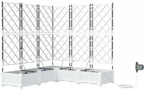 vidaXL Ζαρντινιέρες κήπου Λευκό 120 x 120 x 126 cm Ατσάλι