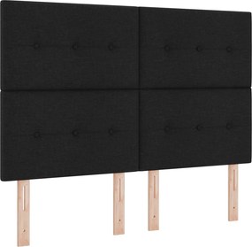 vidaXL LED Κρεβάτι αποθήκευσης με στρώμα Μαύρο 160 x 200 cm Ύφασμα