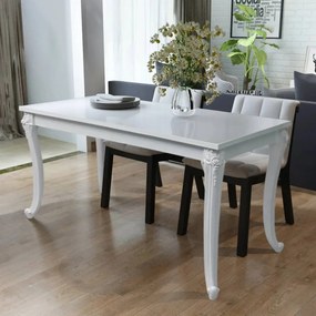 vidaXL Τραπεζαρία Γυαλιστερή Λευκή 116 x 66 x 76 εκ.