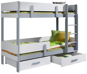 Κουκέτα Henderson 144, Δύο ορόφων, Γκρι, 90x200, Ξύλο, Πλαστικοποιημένη μοριοσανίδα, Τάβλες για Κρεβάτι, 103x208x156cm, 79 kg, Ξύλο: Πεύκο