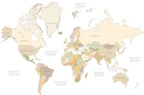 Εικόνα στον παγκόσμιο χάρτη φελλού με vintage στοιχεία - 90x60  color mix