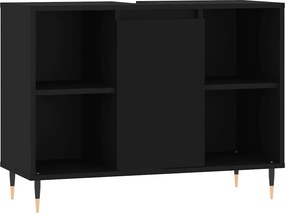 vidaXL Ντουλάπι Μπάνιου Μαύρο 80 x 33 x 60 εκ. από Επεξεργασμένο Ξύλο