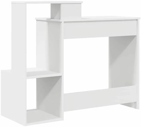 vidaXL Γραφείο με ράφι Λευκό 106 x 40 x 88.5 εκ Επεξεργασμένο ξύλο