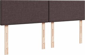 vidaXL Κρεβάτι Boxspring με Στρώμα Σκούρο Καφέ 200x200 εκ. Υφασμάτινο