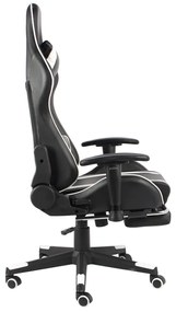 vidaXL Καρέκλα Gaming Περιστρεφόμενη με Υποπόδιο Λευκή από PVC