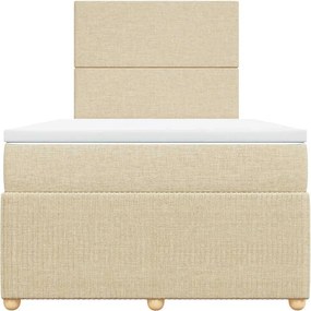 vidaXL Κρεβάτι Boxspring με Στρώμα Κρεμ 120x200 εκ. Υφασμάτινο