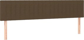 vidaXL Κρεβάτι Boxspring με Στρώμα Σκούρο Καφέ 200x200 εκ. Υφασμάτινο