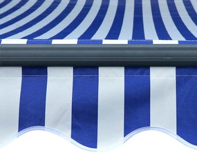 vidaXL Τέντα με Αισθητήρα Ανέμου & LED Μπλε / Λευκή 600 x 300 εκ.