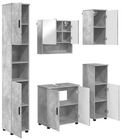 vidaXL Σετ Επίπλων Μπάνιου 5 pcs Γκρι σκυροδέματος 61 x 35 x 64 εκ.