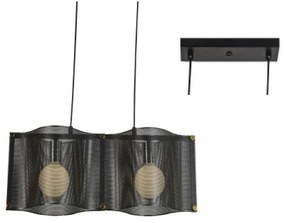 Φωτιστικό Οροφής - Ράγα HM842P57BK 2ΧΕ27 57Χ20ΧH120 Black Aca Decor Metal