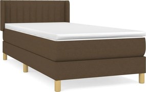 vidaXL Κρεβάτι Boxspring με Στρώμα Σκούρο Καφέ 80x200 εκ. Υφασμάτινο