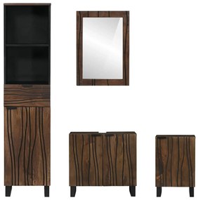 vidaXL Σετ Επίπλων Μπάνιου με συρτάρι 4 pcs Λευκό Επεξεργασμένο ξύλο