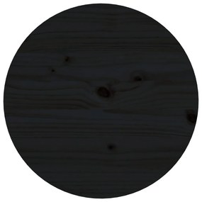 Τραπεζάκι Σαλονιού Μαύρο Ø 55x60 εκ από Μασίφ Ξύλο Πεύκου - Μαύρο
