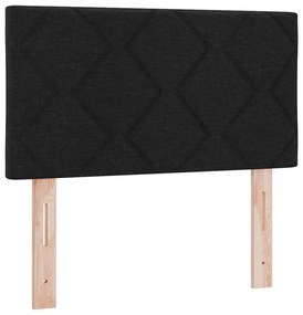 vidaXL Κρεβάτι box spring με στρώμα με στρώμα Μαύρο 80 x 200 cm ύφασμα