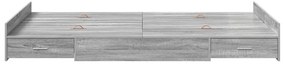 vidaXL Κρεβάτι με αποθηκευτικό χώρο Γκρι sonoma 120 x 200 cm