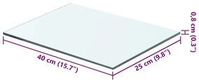 vidaXL Ράφι Πάνελ Διάφανο 40 x 25 εκ. Γυάλινο